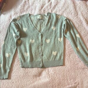 Heart Patterned kawaii Cardigan Sweater